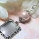 Wedding bouquet charm. Pink, white, ivory or blue pearl photo charm.