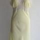 RADCLIFFE 40s pastel yellow bias cut long nightgown with lace / L / XL / NWOT