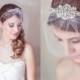 Wedding Veil Headband, Art Deco Crystal Pearl Great Gatsby Headband, Birdcage Veil, blusher veil, Mini Veil Headband, Crystal Headpiece
