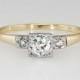Delicate 1930's .32ct t.w. Old European Cut Diamond Engagement Ring 14k/Palladium