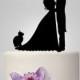 acrylic wedding cake topper, bride and groom silhouette wedding cake topper, wedding silhouette, cat cake topper, funny cake topper