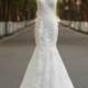 Vintage Mermaid Wedding Dress White/Ivory Handmade Appliqued Tulle Sweep Train Bridal Gowns Sexy Cap Sleeve Wedding Dress