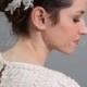 Light Ivory Lace Hair Clip, Bridal Hair Comb, Wedding Lace Headband, Birdcage Fascinator - LaSandra