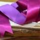 reversible fuchsia and violet satin ribbon