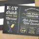 Chalkboard Inspired Eat Drink & Be Married Couples Shower Invitations