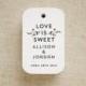 Love is Sweet Floral Bouquet Wedding Favor Tags - Personalized Gift Tags - Bridal Shower - Thank you tags - Set of 24  (Item code: J473)