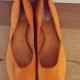 MAYA - Ballet Flats - Suede Shoes -38 - Tangerine. Available in different colours & sizes