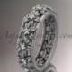 14kt white gold diamond flower wedding ring, engagement ring, wedding band ADLR163