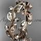 14kt rose gold diamond leaf and vine wedding ring,engagement ring,wedding band ADLR1B