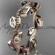 14k rose gold diamond leaf and vine wedding ring, engagement ring, wedding band ADLR1B