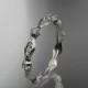 14k white gold diamond leaf and vine wedding ring, engagement ring ADLR21B