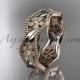 14kt rose gold diamond flower wedding ring, engagement ring, wedding band. ADLR190
