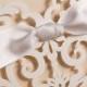 Elegant White Laser Cut Ribbon Bow Wedding Invitation EWWS029