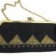 Black Gold Clutch Bag 1920s Gatsby Wedding Purse Bag Art Deco Bridesmaid Clutch Bags Black Evening Beaded Clutches