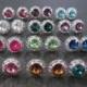 SET OF 6 PAIR--Crystal Studs/ Swarovski Earrings/ Bridesmaid Earrings/ Bridal Jewelry/ Wedding Jewelry/ Halo Earrings/ Bridesmaid Gift