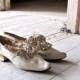 Victorian White Kidskin Wedding Shoes