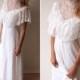 vintage 80s ruffled lace high neck wedding dress