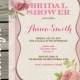 French Rose Peony Pink Baby/Bridal Wedding Shower Rustic invitation 