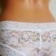 Bridal panties: White lace hipkini with Bride in camo rhinestones & Pink bow