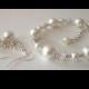 Ivory pearl bridesmaid jewelry set, pearl bracelet and earrings set, bridesmaid jewelry set, bridesmaid gift,wedding jewelry