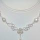 Silver Filigree Pearl Necklace, Pearl Y Necklace,  Wedding Jewelry, Bridal Accessories, Bridesmaids Necklace