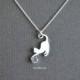Swarovski crystal Cat necklace in silver, Kitty necklace, Animal necklace, Bridesmaid jewelry, Everyday necklace, Wedding necklace