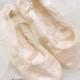 Lace Ballet Flats, Wedding, Bridal, Shoes, Flower Girl Flats, Maid of Honor, Ballerina Slippers, Ivory and Blush, Vintage, Elegant, Garden