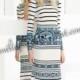 2015 Emilio Pucci Long Dress Blue White Lines Printed