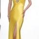 Princess Halter Yellow Front Slit Dress Prom Dress Alyce 6582