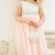 Peach Flower Girl Dress / Special Occasion Dress / Rhinestone Sash / Ivory Or White