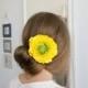 Bridal hairstyles, Yellow Green Flower brooch, Yellow Rose Flower brooch, handmade