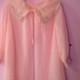 BRIDAL 50s/60s pink house robe Pegnoir jacket lace pink ribbon Small/Medium loungewear S/M