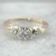 Vintage Diamond Engagement Ring with Floral Accents  D905E1-R