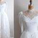 1980s Lace Wedding Dress / 80s Eva Wedding Dress /  Bridal Gown /  Size M