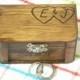 Personalized Ring Bearer Box Alternative Pillow with 2 Hearts for Wedding Anniversary Ceremony Engraved Wood burned for You