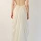 Backless Lace And Silk Chiffon Blush And Ivory Gown - Solaine
