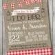 I Do BBQ Barbecue Engagement Party Couples Shower Invitation Red Gingham Picnic Rustic Burlap Mason Jar Digital I Customize It For You
