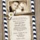 Navy and White, Daisy, Burlap Wedding, Invitation, Twine, Printable, Digital File Personalized, 5x7