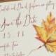 Autumn Foliage Watercolor Save The Date Cards Rustic Wedding Fall Leaf