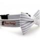Seersucker Dog Collar (Blue , White Striped Dog Collar Only - Matching Bow Tie Available Separately for Wedding & Special Occasion)