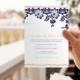 DiY Wedding Invitation Template - INSTANT Download- EDITABLE TEXT - Pearls & Lace (Navy and Peach)  - Microsoft® Word Format