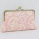 Pink & White Paisley Bridesmaid Clutch / Pink Wedding Clutch / Frame Clutch - the Florence Style Clutch