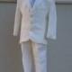 Wedding Ivory linen ring bearer boy suit//first Communion Suit//Wedding Boy Suit//Wedding theme Ties