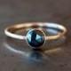 Rose Cut Black Diamond Ring 14k Yellow Gold Engagement Band Gemstone Solitaire Ethical Eco Friendly Conflict Free Handmade Jewelry