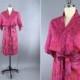 Silk Robe / Silk Sari Robe / Silk Kimono Robe / Vintage Indian Sari / Dressing Gown Wedding Lingerie / Boho Bohemian / Pink Floral Print