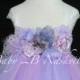 Flower Girl Tutu Dress Floral Lavender and Lilac Wedding  Flower Girl Dress  All Sizes Girls