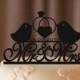 silhouette wedding cake topper - personalized wedding cake topper - bride and groom cake topper , monogram cake topper - rustic cake topper