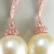 Wedding pearl earrings,rose gold earrings,big pearl earrings,vintage pearl earrings,bridal earrings,bridesmaid earrings,12mm pearl earrings