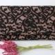 Pink and Black Clutch, Pink Linen Clutch, Black Lace Clutch, Lace Wedding Clutch, Bridesmaid Clutch, Vegan Clutch, Old World Style