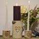 Birch Unity Candle Holder Set with Personalized Bride & Groom Initials -  Wedding Ceremony Unity